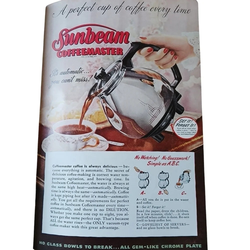 Vintage Sunbeam Automatic Mixmaster, 1948 Edition in Classic White Booklet